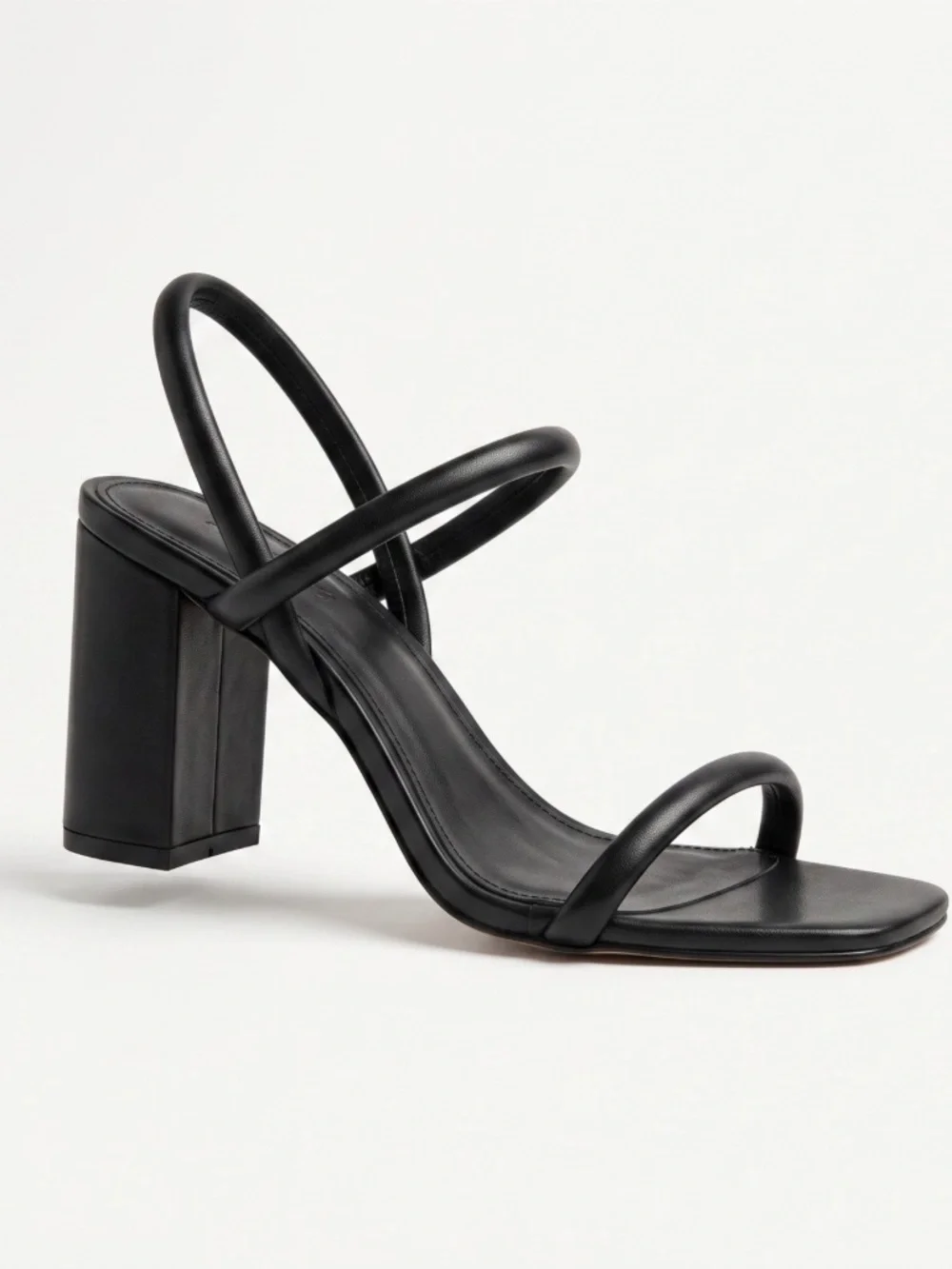 Black Chunky Block Heel Slingback Strappy Sandals - Oh Polly - Size 10US